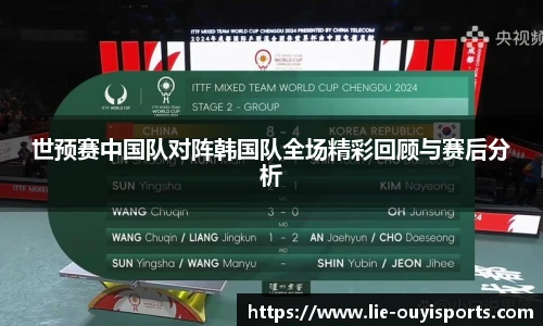 世预赛中国队对阵韩国队全场精彩回顾与赛后分析